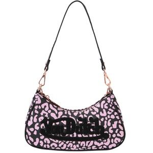 NWT Von Dutch Pink Leopard Print Shoulder Bag With Rose Gold Hardware